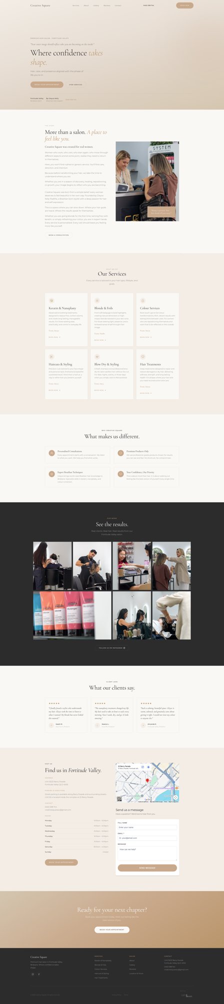 Creative Square hair salon website