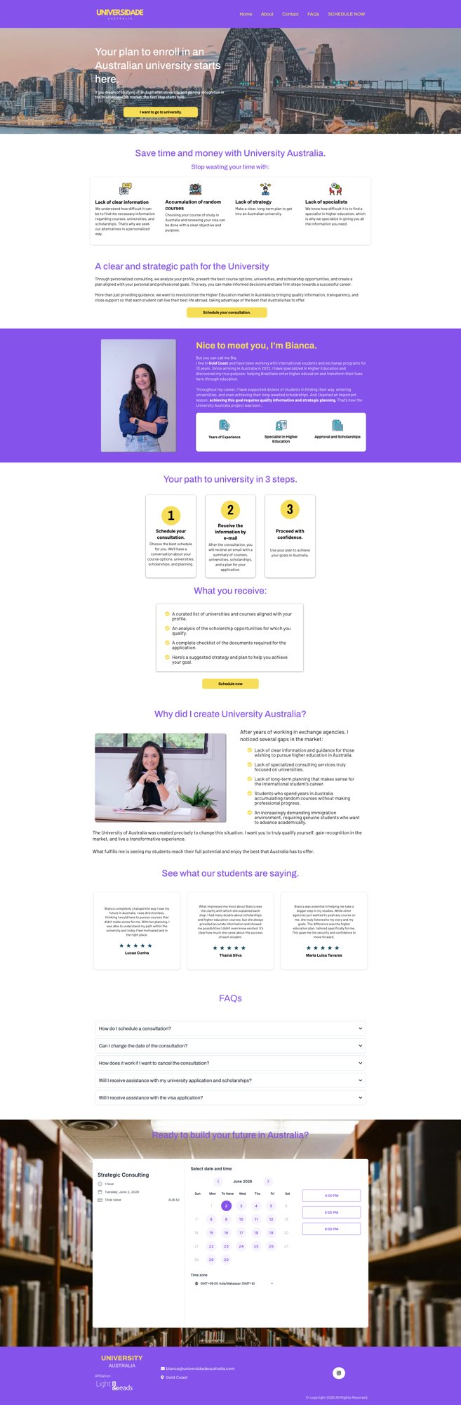 University Australia education consulting website
